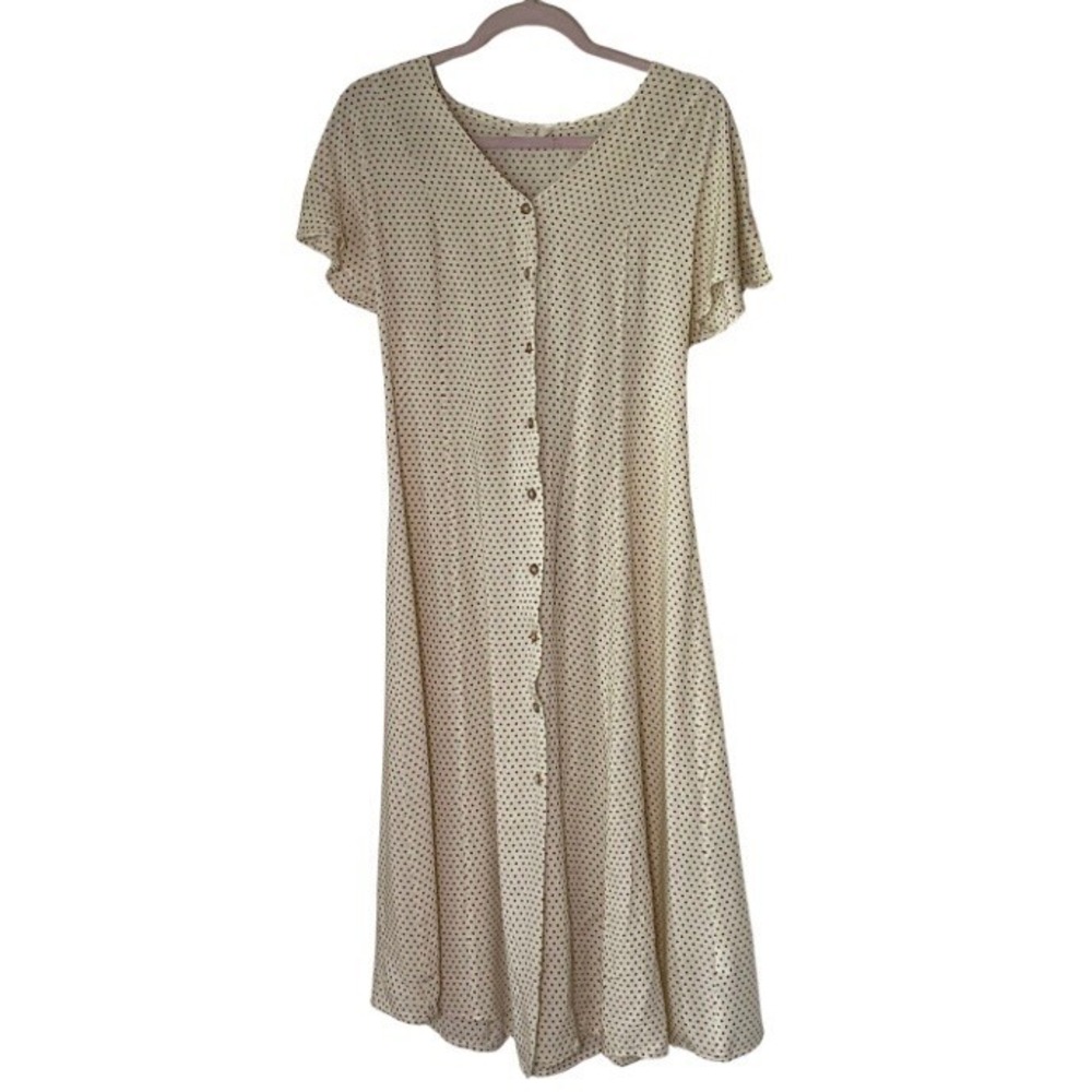 easel Cream Polka Dot Midi Dress